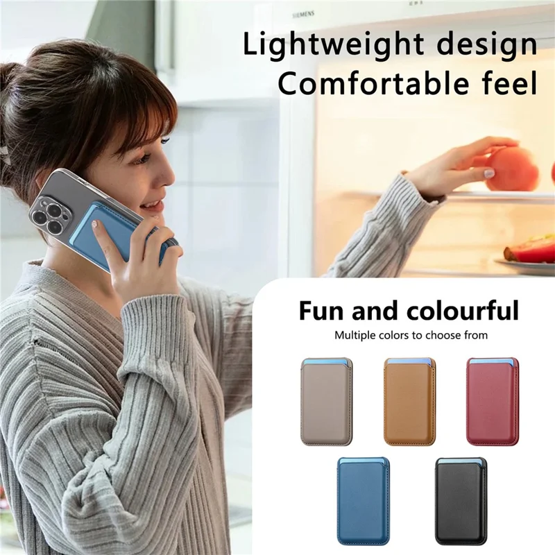 KB-63 Adhesive Phone Card Bag Wallet Kickstand Leather Phone Card Holder - Blue