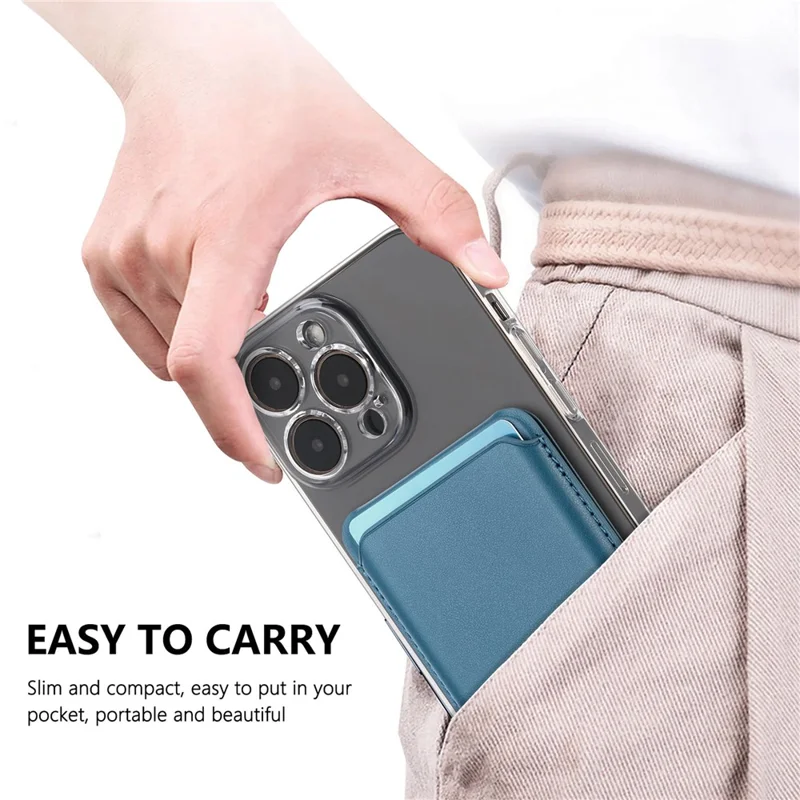 KB-63 Adhesive Phone Card Bag Wallet Kickstand Leather Phone Card Holder - Blue