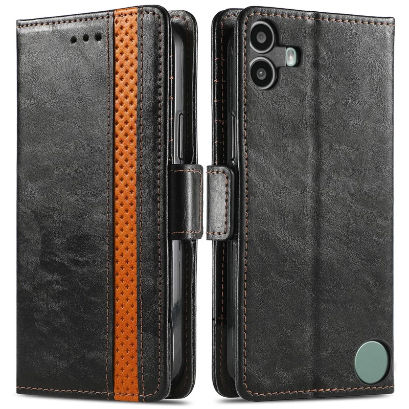 For Nothing CMF Phone 1 Phone Cases CASENEO PU Leather Cover Stand with RFID Blocking Wallet - Black