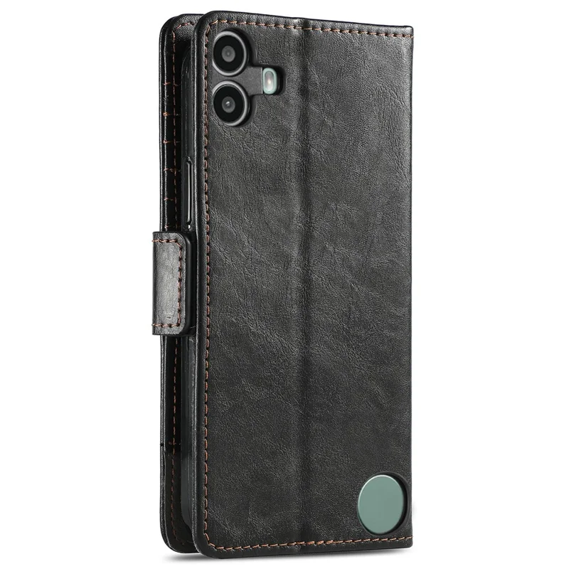 For Nothing CMF Phone 1 Phone Cases CASENEO PU Leather Cover Stand with RFID Blocking Wallet - Black