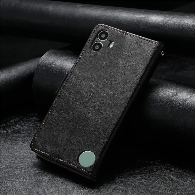 For Nothing CMF Phone 1 Phone Cases CASENEO PU Leather Cover Stand with RFID Blocking Wallet - Black