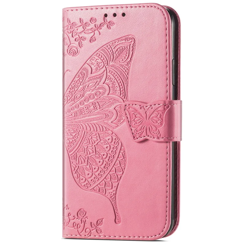 For Nothing CMF Phone 1 Case PU Leather Wallet Phone Cover Butterfly Pattern - Pink