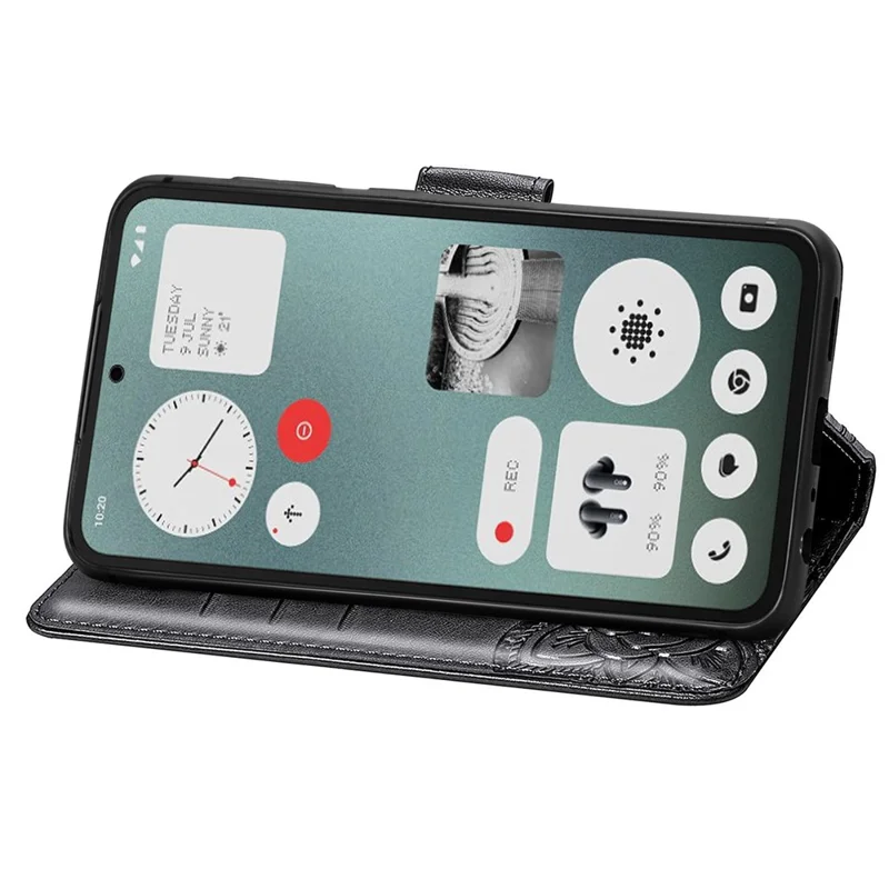 Voor Nothing CMF Phone 1 Hoesje PU Leren Portemonnee Hoesje met Vlinderpatroon - Zwart