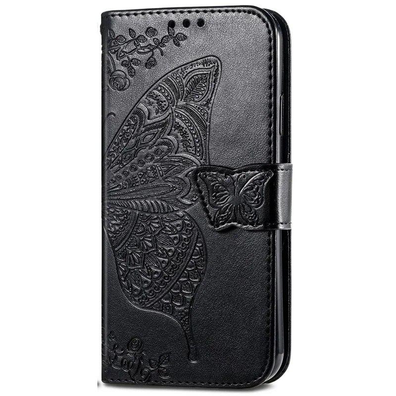 Voor Nothing CMF Phone 1 Hoesje PU Leren Portemonnee Hoesje met Vlinderpatroon - Zwart