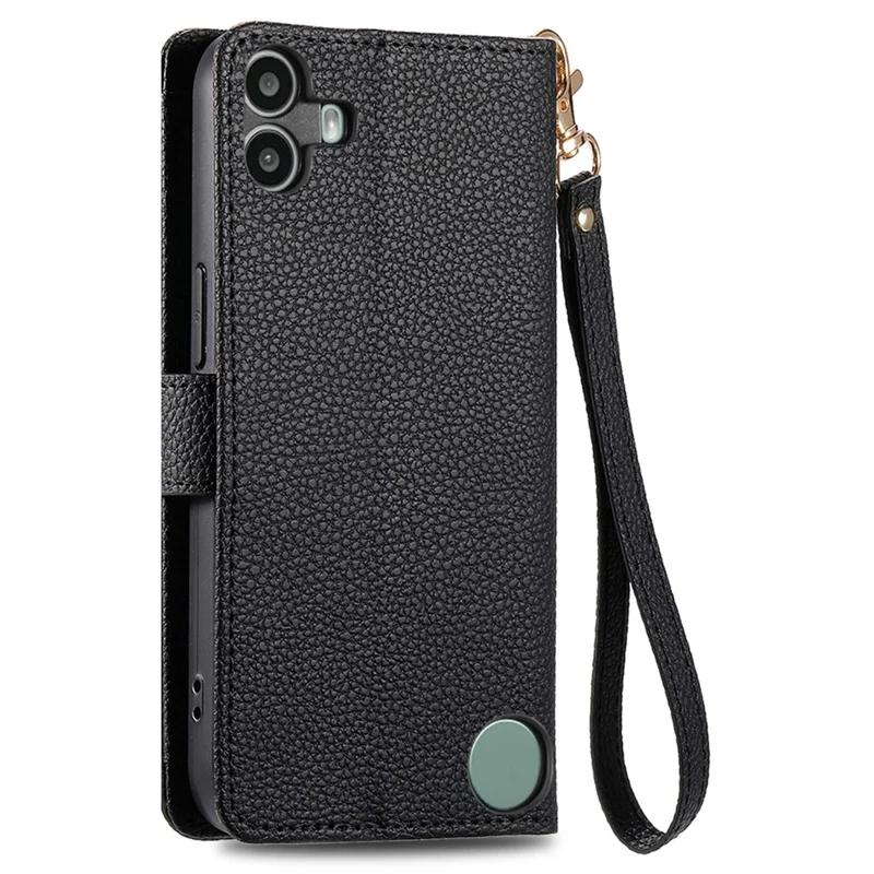 For Nothing CMF Phone 1 Case RFID Blocking Leather Phone Cover with Zipper Pocket - Black