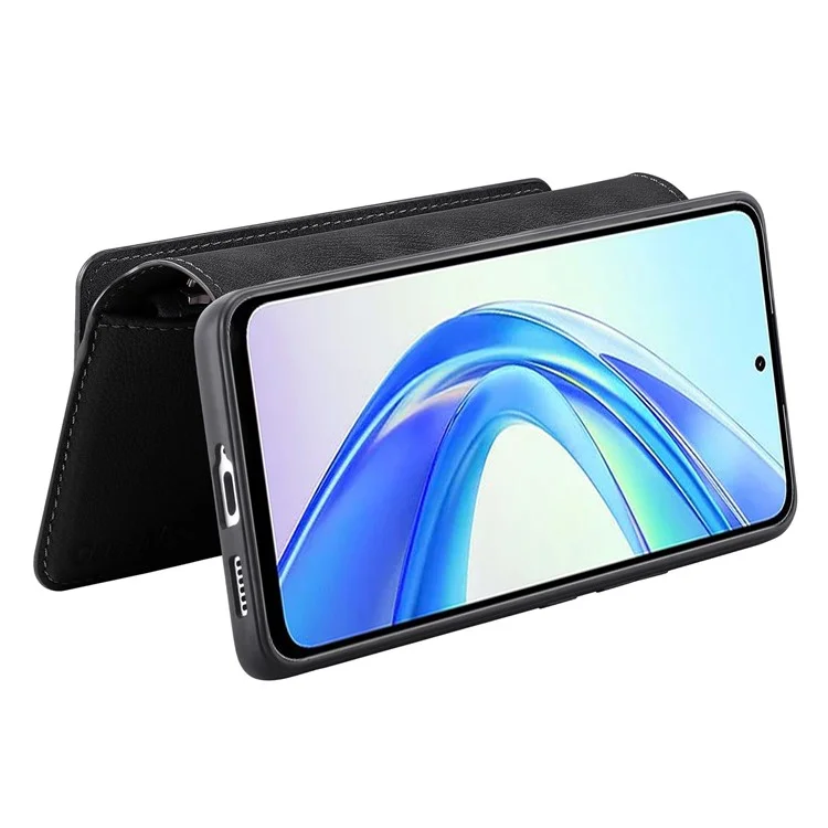 CASENEO MW-02 Per Honor 90 Smart / X7b 4G Custodia con Cerniera Tasca Staccabile 2-in-1 Custodia per Telefono - Nero