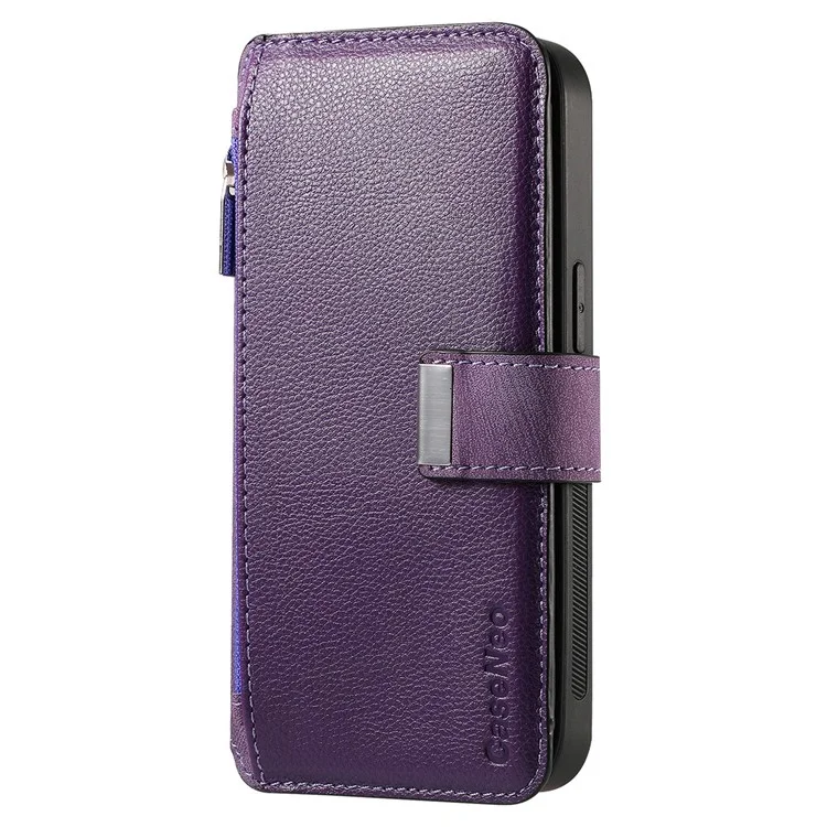 CASENEO MW-02 Para Xiaomi Redmi Note 13 4G Caso Cobertura de Couro Destacável Magnética - Roxo