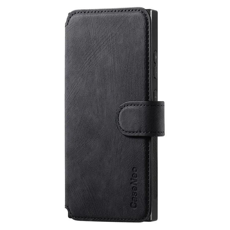 CASENEO MW-03 per Samsung Galaxy S23 Ultra Custodia in pelle con portafoglio e supporto staccabile 2 in 1 - Nero