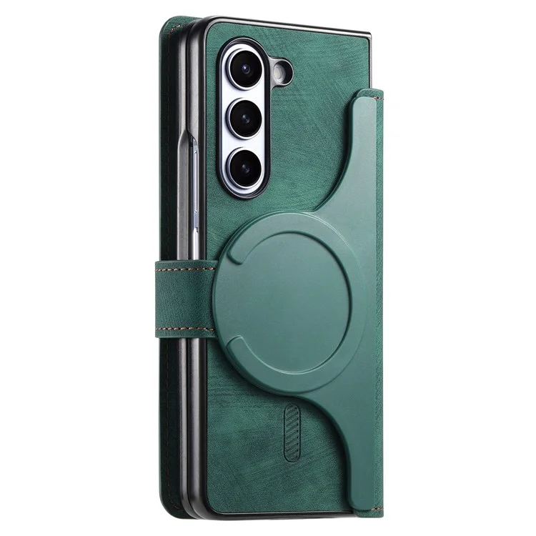 CASENEO Pour Samsung Galaxy Z Fold6 5G Étui en Cuir 2-en-1 à Détachement Magnétique - Vert