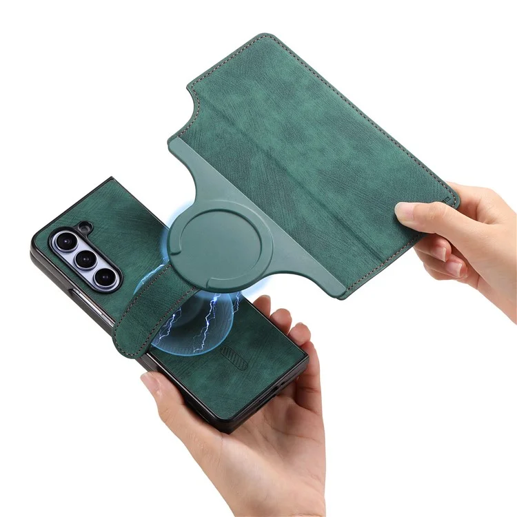 CASENEO Pour Samsung Galaxy Z Fold6 5G Étui en Cuir 2-en-1 à Détachement Magnétique - Vert