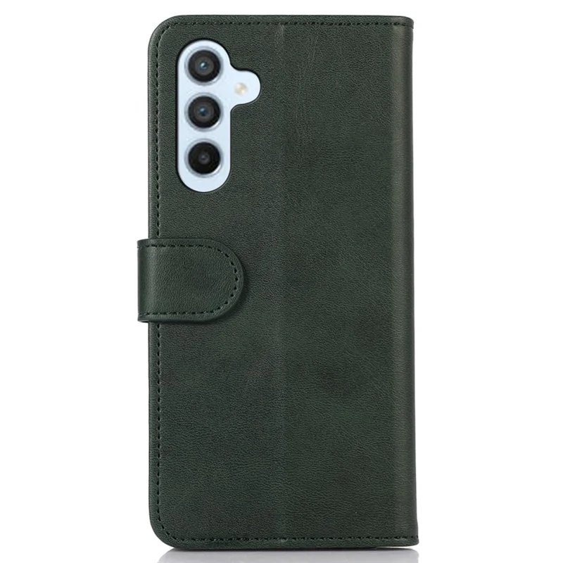 For Samsung Galaxy M35 5G Case Cowhide Texture Leather Wallet Phone Cover with Stand - Green