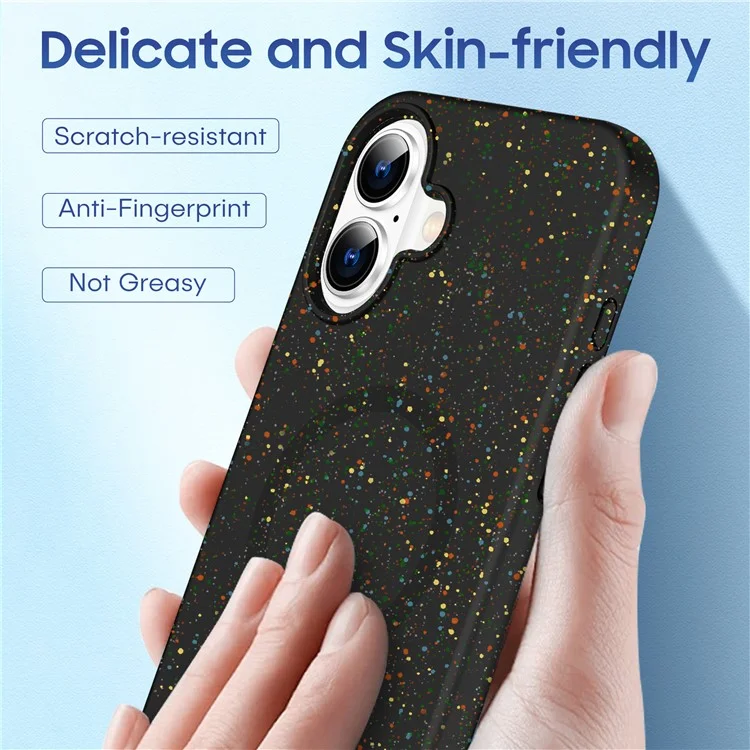 Custodia per iPhone 16 Compatibile con MagSafe Colourful Dot Hard PC Opaca Cover per Telefono - Nero