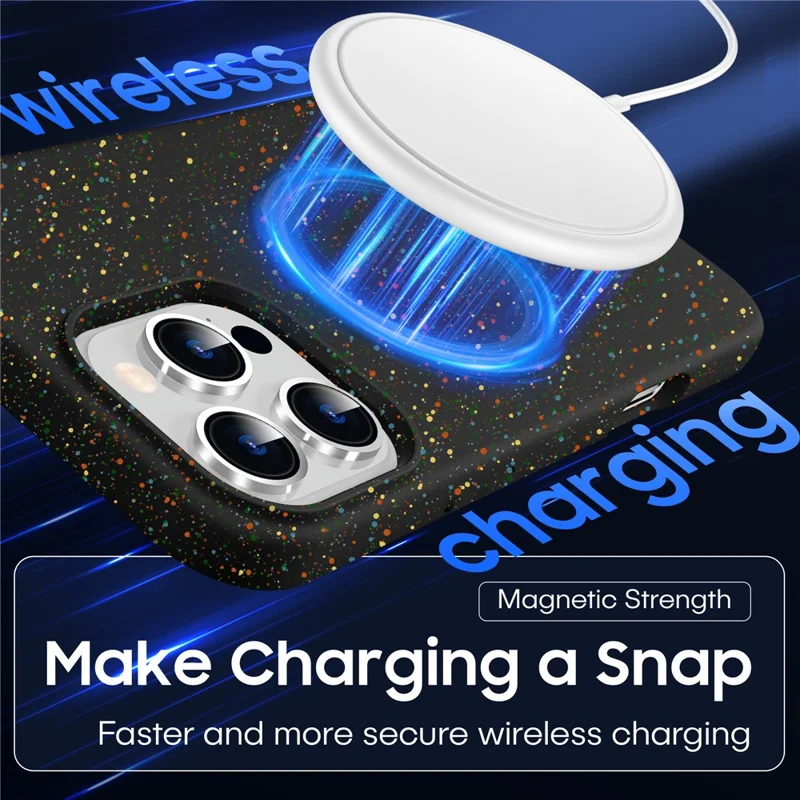 For iPhone 16 Pro Case Kleurrijke Dot Harde PC Matte Telefoonhoes Compatibel met MagSafe - Zwart