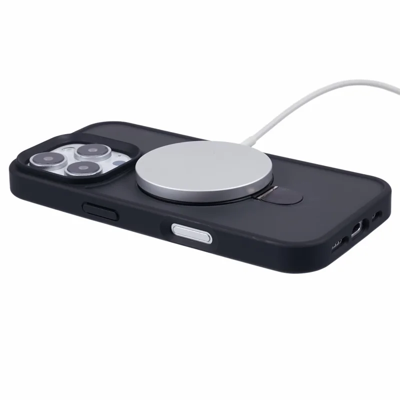 For iPhone 16 Pro Max Kickstand Case Phone Cover Compatible with MagSafe - Black