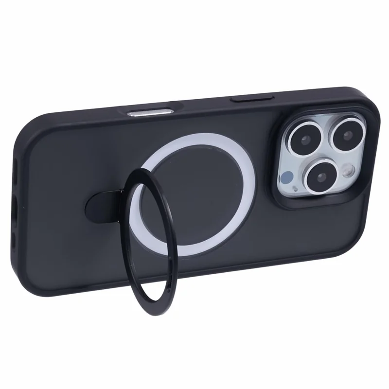 For iPhone 16 Pro Max Kickstand Case Phone Cover Compatible with MagSafe - Black