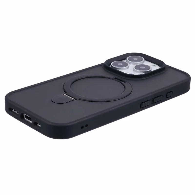 For iPhone 16 Pro Max Kickstand Case Phone Cover Compatible with MagSafe - Black