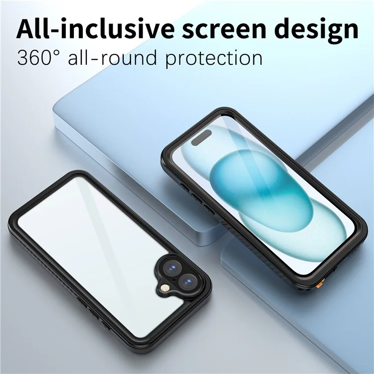 REDPEPPER FS Series For iPhone 16 Plus Phone Case IP68 Waterproof Clear Back Panel Phone Cover