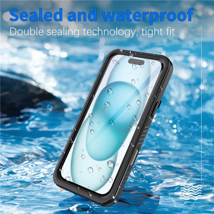 REDPEPPER FS Series For iPhone 16 Plus Phone Case IP68 Waterproof Clear Back Panel Phone Cover