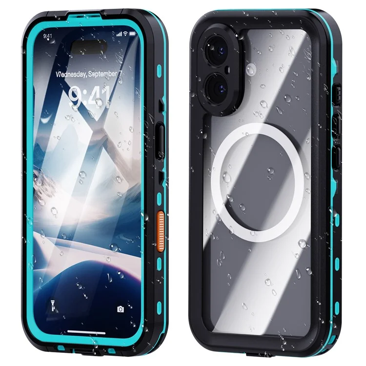 REDPEPPER Dot+ Series For iPhone 16 Plus Phone Case Compatible with MagSafe IP68 Waterproof Clear Phone Cover - Blue