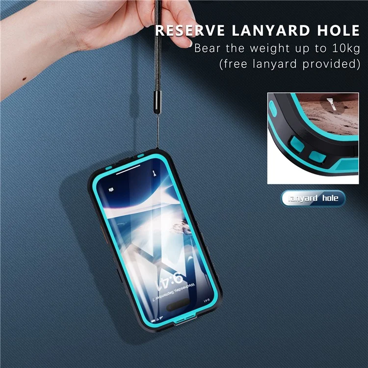 REDPEPPER Dot+ Series For iPhone 16 Plus Phone Case Compatible with MagSafe IP68 Waterproof Clear Phone Cover - Blue