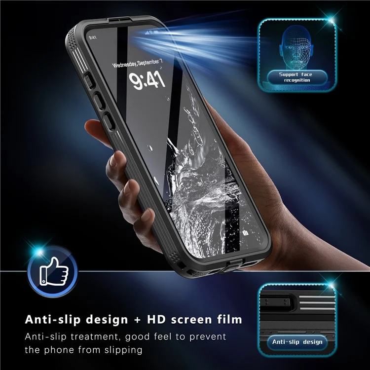 REDPEPPER For iPhone 16 Pro Max Case Compatible with MagSafe IP68 Waterproof Clear Phone Cover - Black