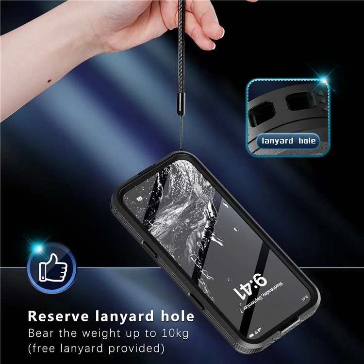 REDPEPPER For iPhone 16 Pro Max Case Compatible with MagSafe IP68 Waterproof Clear Phone Cover - Black