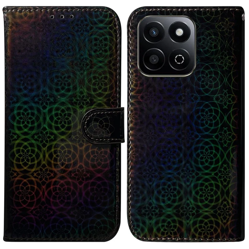 Étui For Honor Play 60 Plus 5G Dazzling Flower Leather Stand Phone Cover - Noir