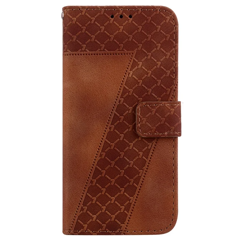 For Honor Play 60 Plus 5G Case 7-Shaped Pattern Imprint Leather Stand Phone Cover - Brown