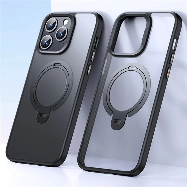 Per iPhone 12 Pro / Custodia per iPhone 12 con supporto Matte Back Cover compatibile con MagSafe - Nero