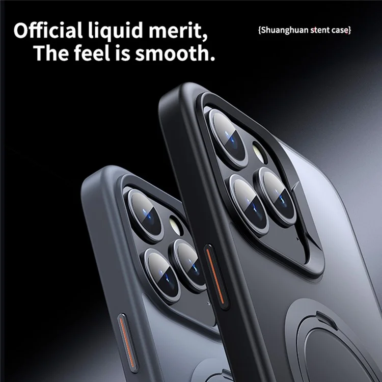 Per iPhone 12 Pro / Custodia per iPhone 12 con supporto Matte Back Cover compatibile con MagSafe - Nero