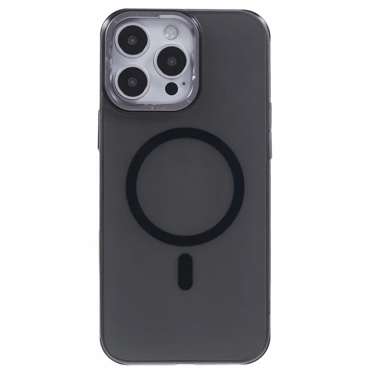 X-LEVEL Misty Series Pour Étui iPhone 16 Pro Compatible avec MagSafe Translucent Back PC+Glass Phone Cover - Matte Black