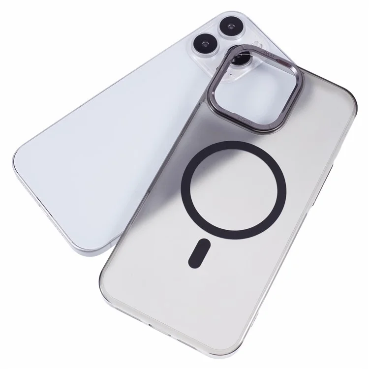 X-LEVEL Misty Series Pour Étui iPhone 16 Pro Compatible avec MagSafe Translucent Back PC+Glass Phone Cover - Matte Black