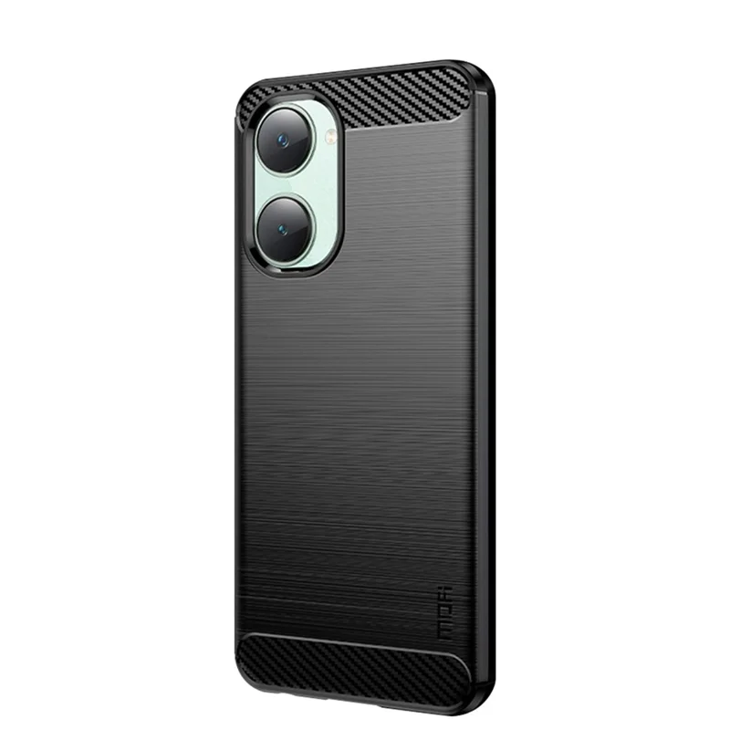 MOFI JK TPU Series-1 For vivo T3 Lite 5G Case Soft TPU Brushed Phone Cover Carbon Fiber Texture - Black