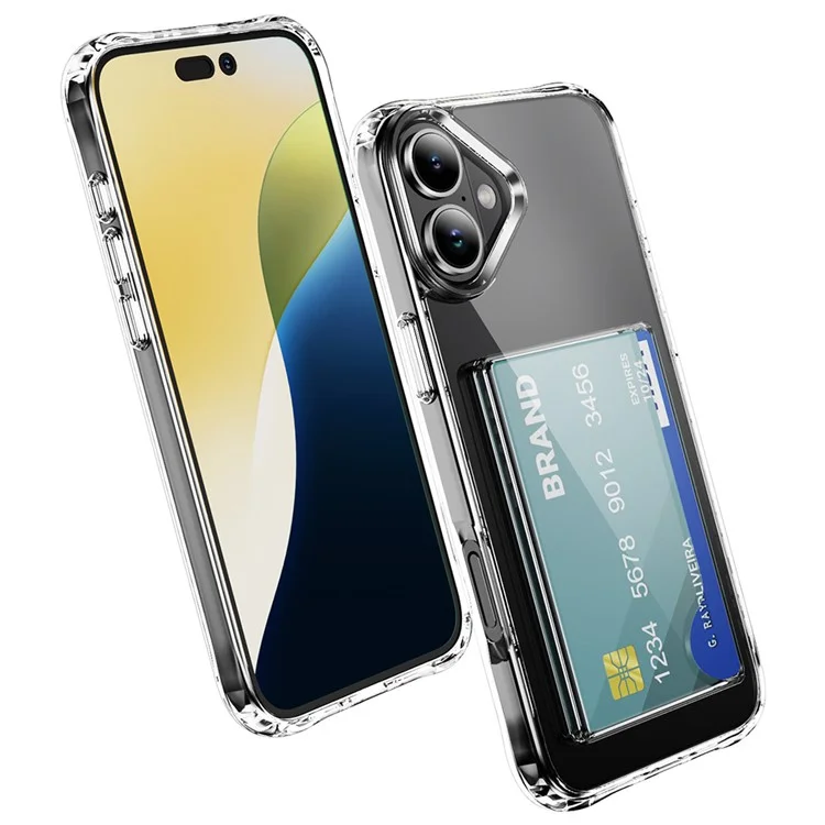 Para iPhone 16 Plus Funda TPU a prueba de golpes Funda de teléfono con soporte para tarjetas