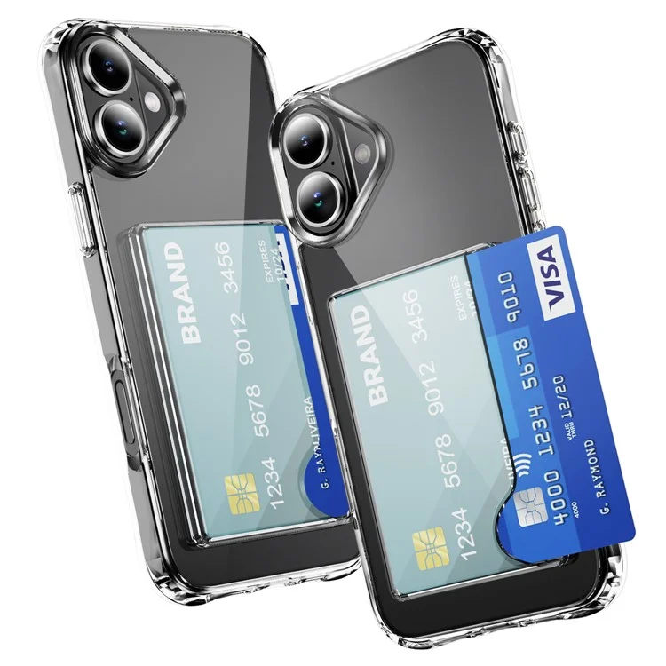 Para iPhone 16 Plus Funda TPU a prueba de golpes Funda de teléfono con soporte para tarjetas