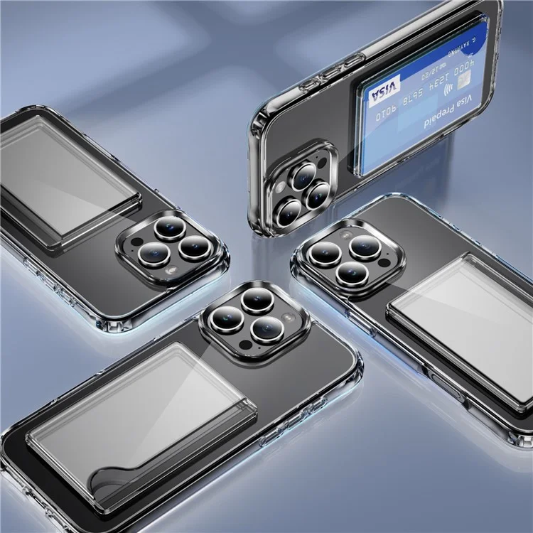 For iPhone 16 Pro Max Case Protective TPU Phone Cover with Card Holder