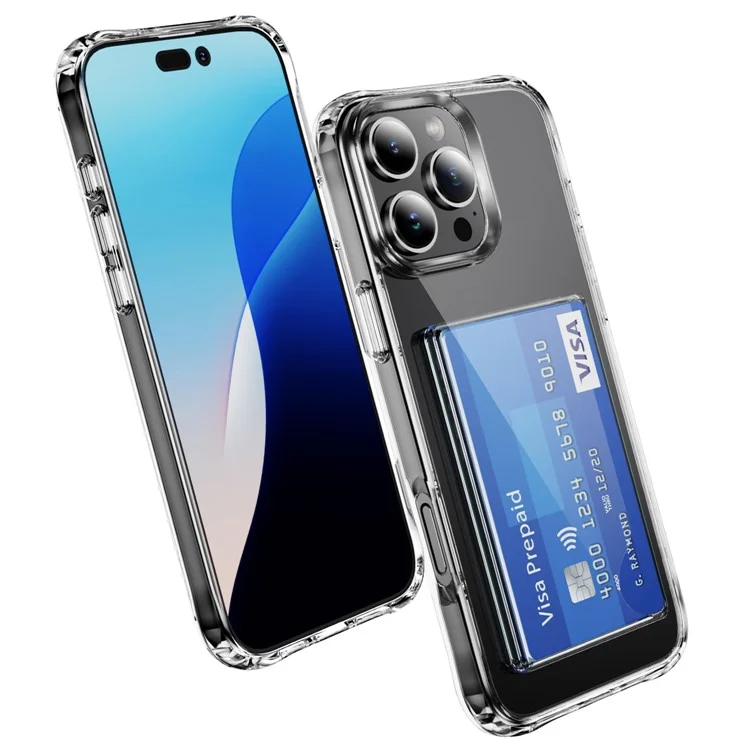 For iPhone 16 Pro Max Case Protective TPU Phone Cover with Card Holder