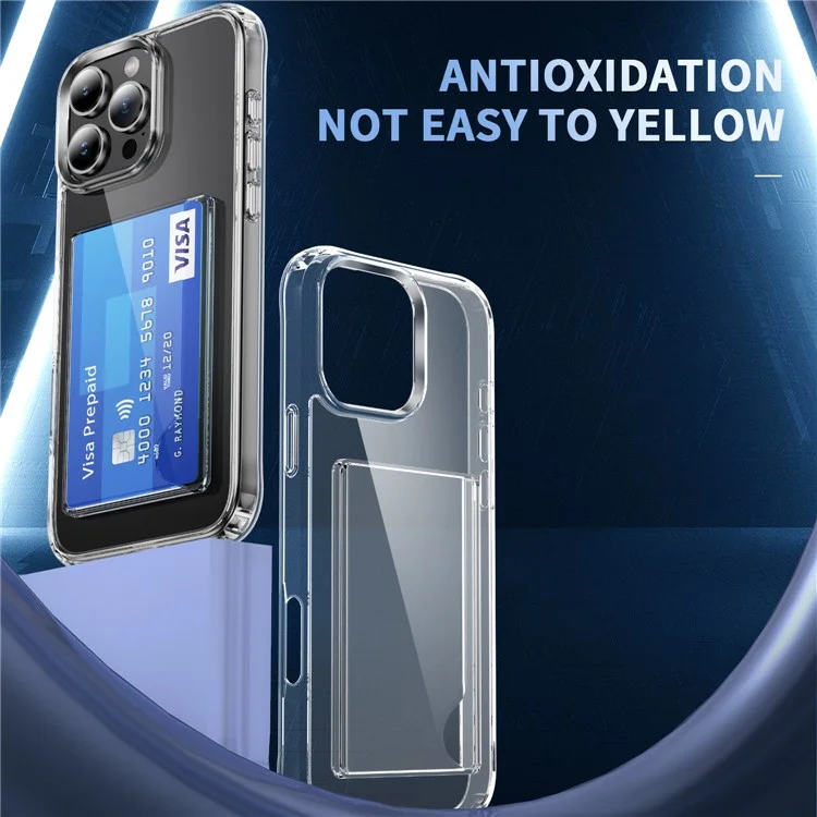 For iPhone 16 Pro Max Case Protective TPU Phone Cover with Card Holder