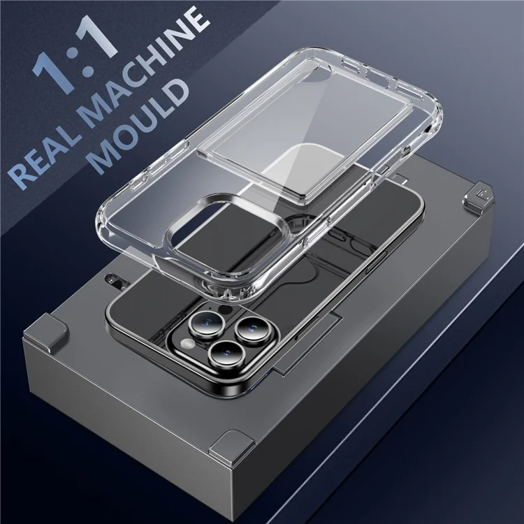 For iPhone 16 Pro Max Case Protective TPU Phone Cover with Card Holder
