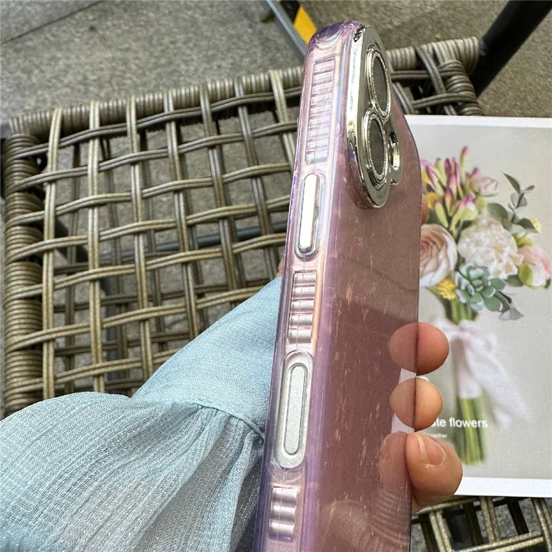 For iPhone 16 Plus Case Seashell Textured Protective TPU+PC Phone Cover - Pink