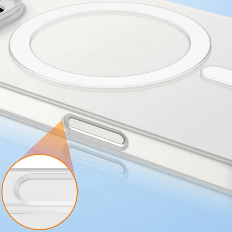 For iPhone 16 Magnetic Case Protective Ultra-Thin PC Matte Phone Cover - Transparent