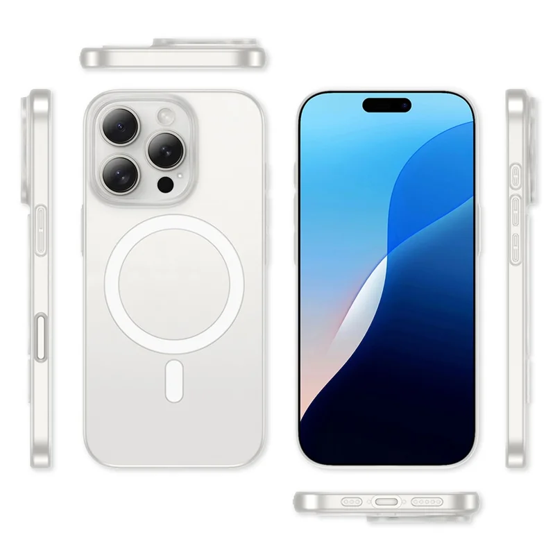 For iPhone 16 Pro Magnetisch Hoesje Anti-val Ultra-dun Mat Transparant PC Hoesje