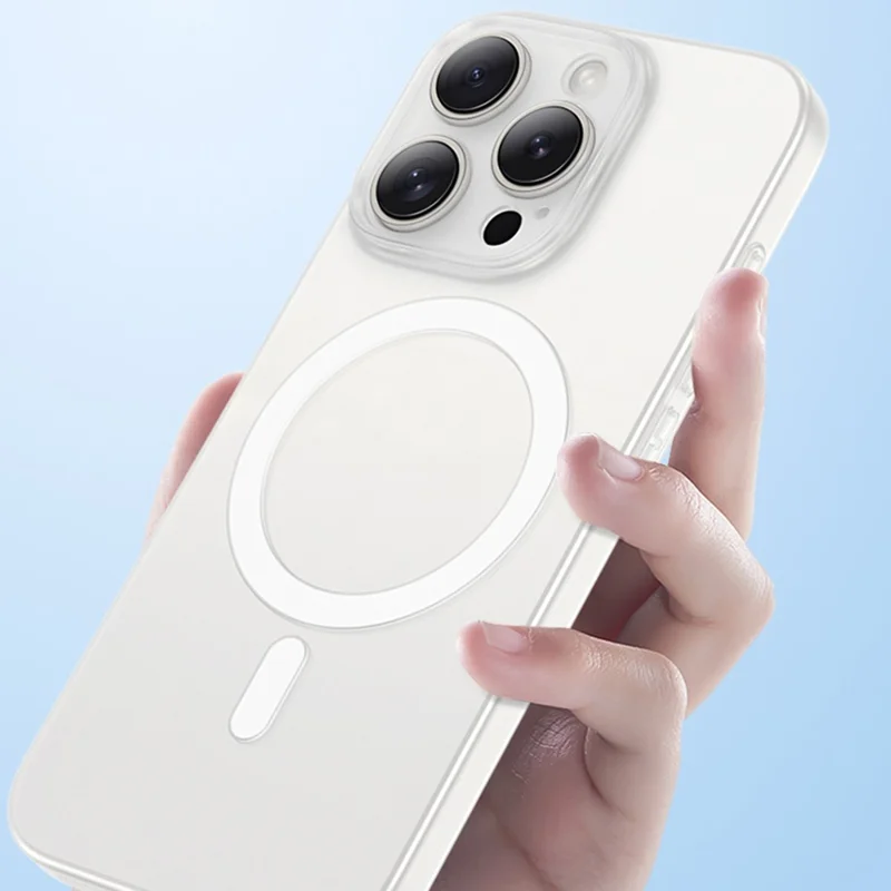 For iPhone 16 Pro Magnetisch Hoesje Anti-val Ultra-dun Mat Transparant PC Hoesje