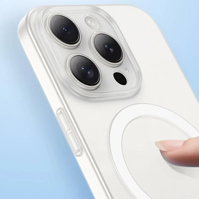 For iPhone 16 Pro Magnetisch Hoesje Anti-val Ultra-dun Mat Transparant PC Hoesje
