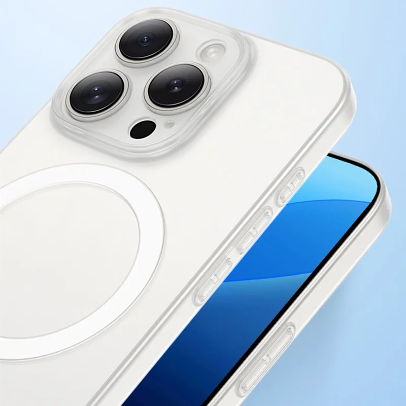 For iPhone 16 Pro Magnetisch Hoesje Anti-val Ultra-dun Mat Transparant PC Hoesje