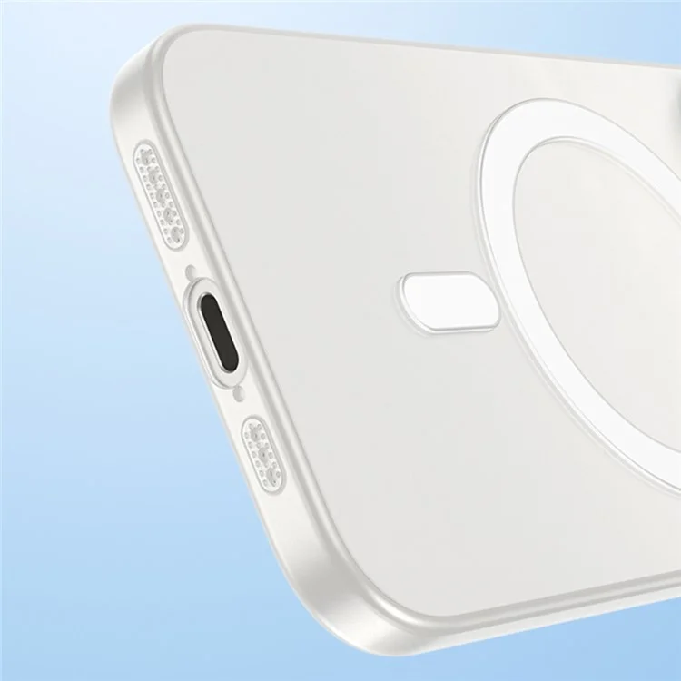 For iPhone 16 Pro Max Matte Case Ultra-Thin PC Magnetic Phone Cover - Transparent