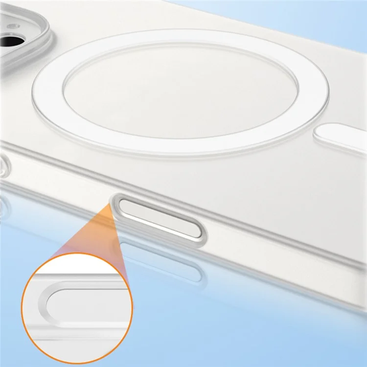 For iPhone 16 Pro Max Matte Case Ultra-Thin PC Magnetic Phone Cover - Transparent