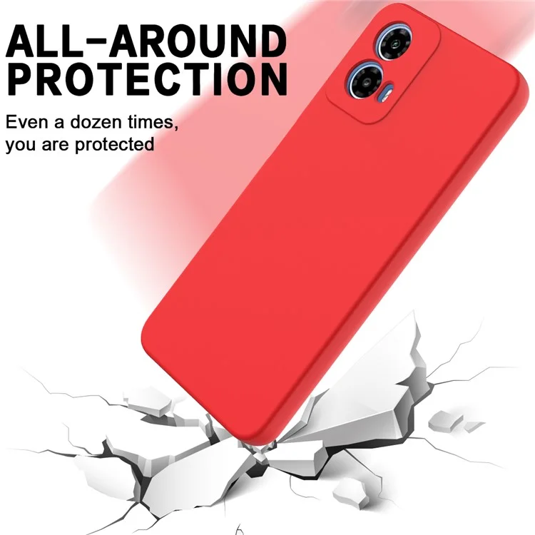 For Motorola Moto G Power (2024) Case Liquid Silicone Mobile Phone Cover with Strap - Red