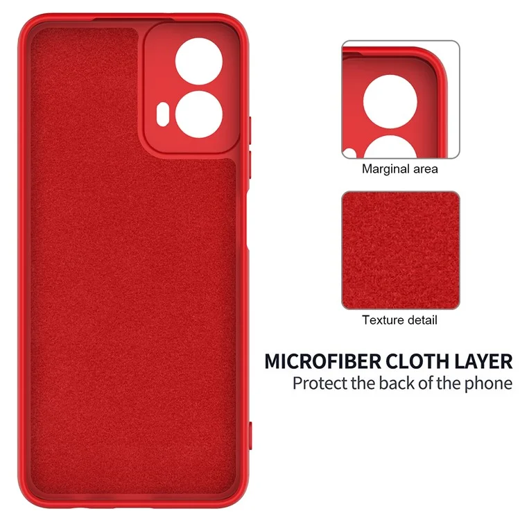 For Motorola Moto G Power (2024) Case Liquid Silicone Mobile Phone Cover with Strap - Red