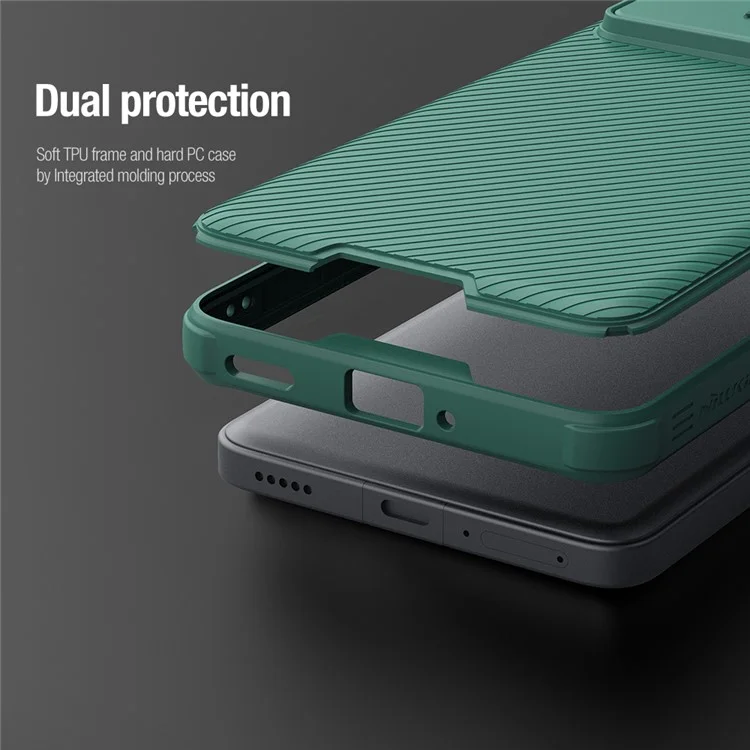 NILLKIN Camshield Pro Series для Xiaomi Redmi K70 Ultra Чехол PC + TPU Slide Camera Lid Phone Cover - Зеленый